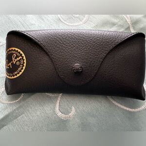 Ray-Ban Black Glasses Case with Gold Logo